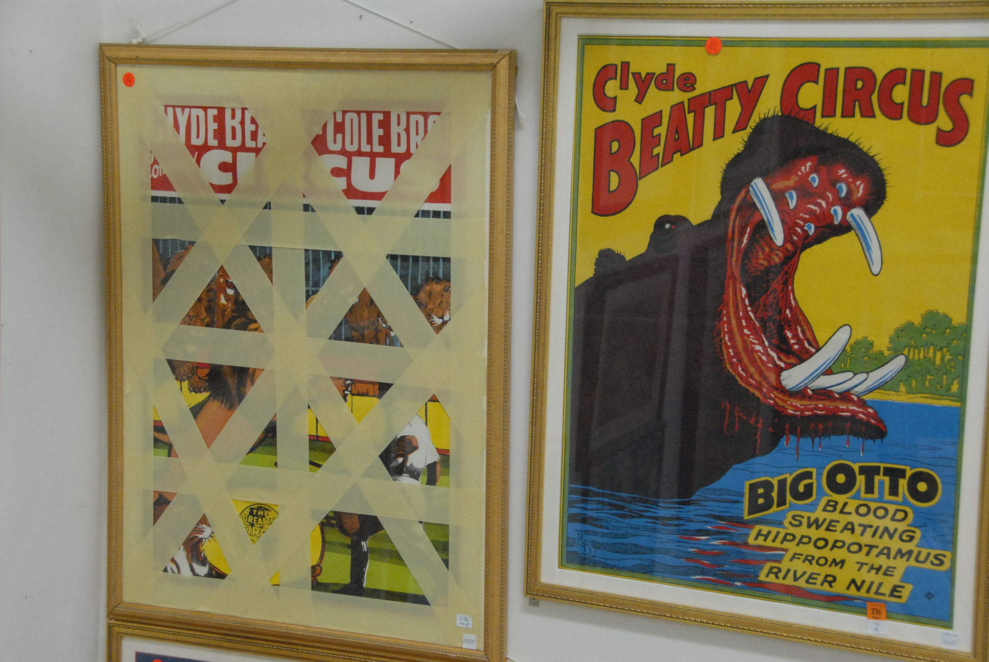 Lot 236: Four Clyde Beatty circus posters. - Nadeau's Auction Gallery
