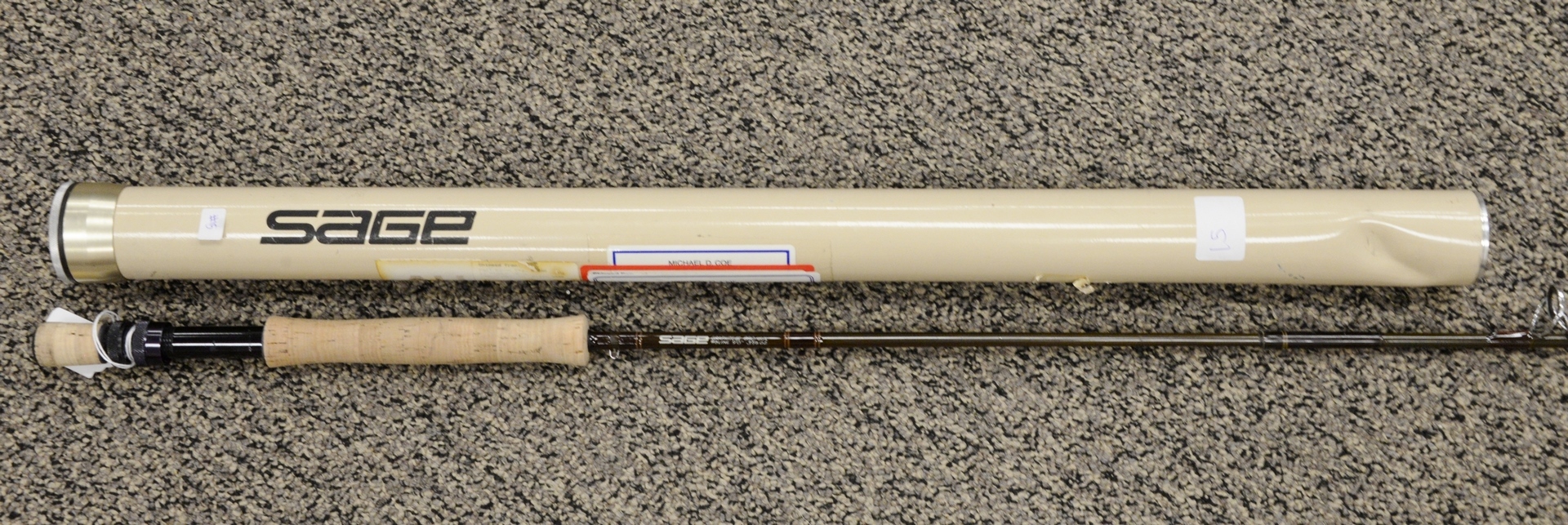 Lot 64: Sage Graphite III fly rod, four part, 890-4RPL, #8, 9', 3