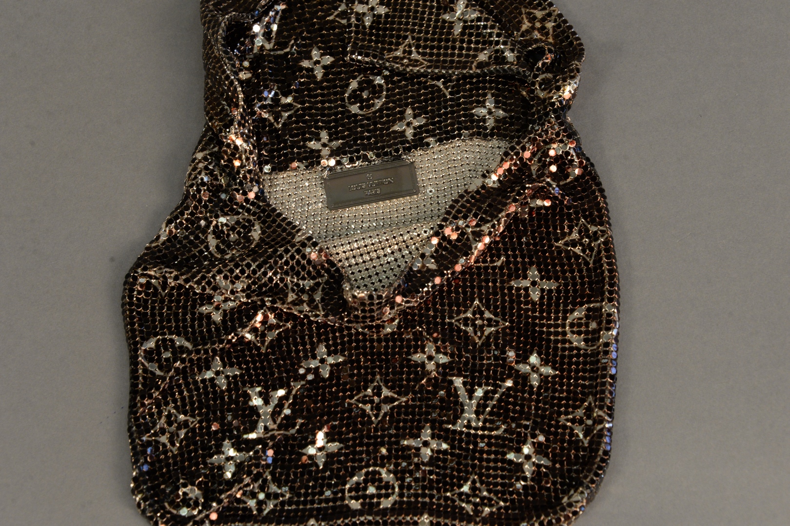 Louis Vuitton mesh Francis purse handbag, Limited Edition, metallic with  monogram, with original box. ht. 7, wd. 6.5 sold at auction on 26th  September